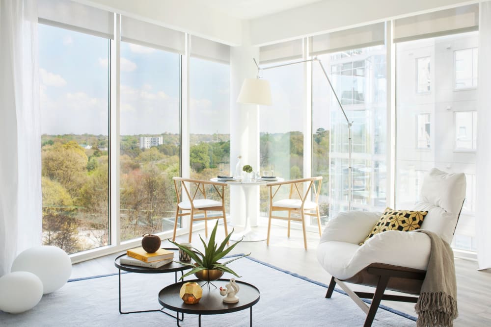 Model living room at YOO on the Park in Atlanta, Georgia