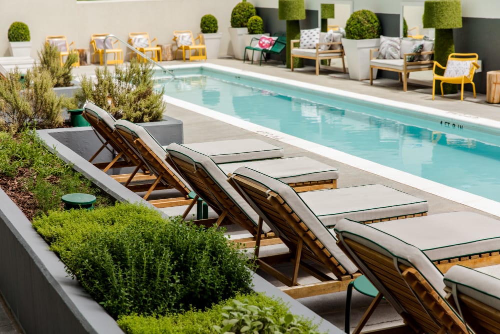 Sparkling swimming pool at YOO on the Park in Atlanta, Georgia