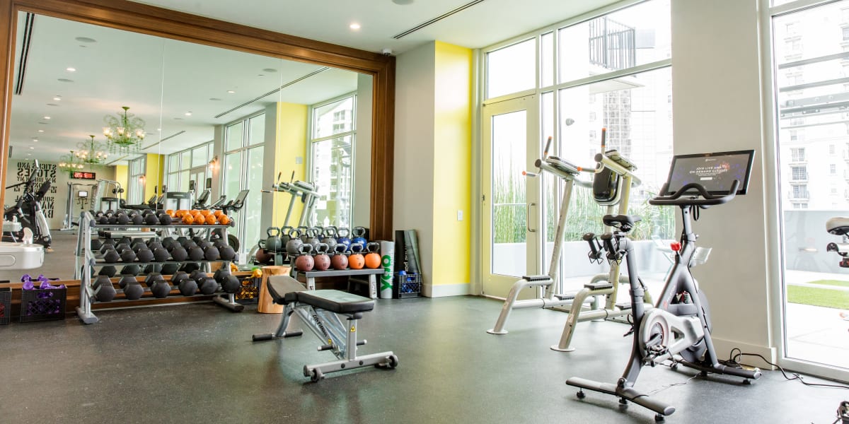 Fitness center at YOO on the Park in Atlanta, Georgia